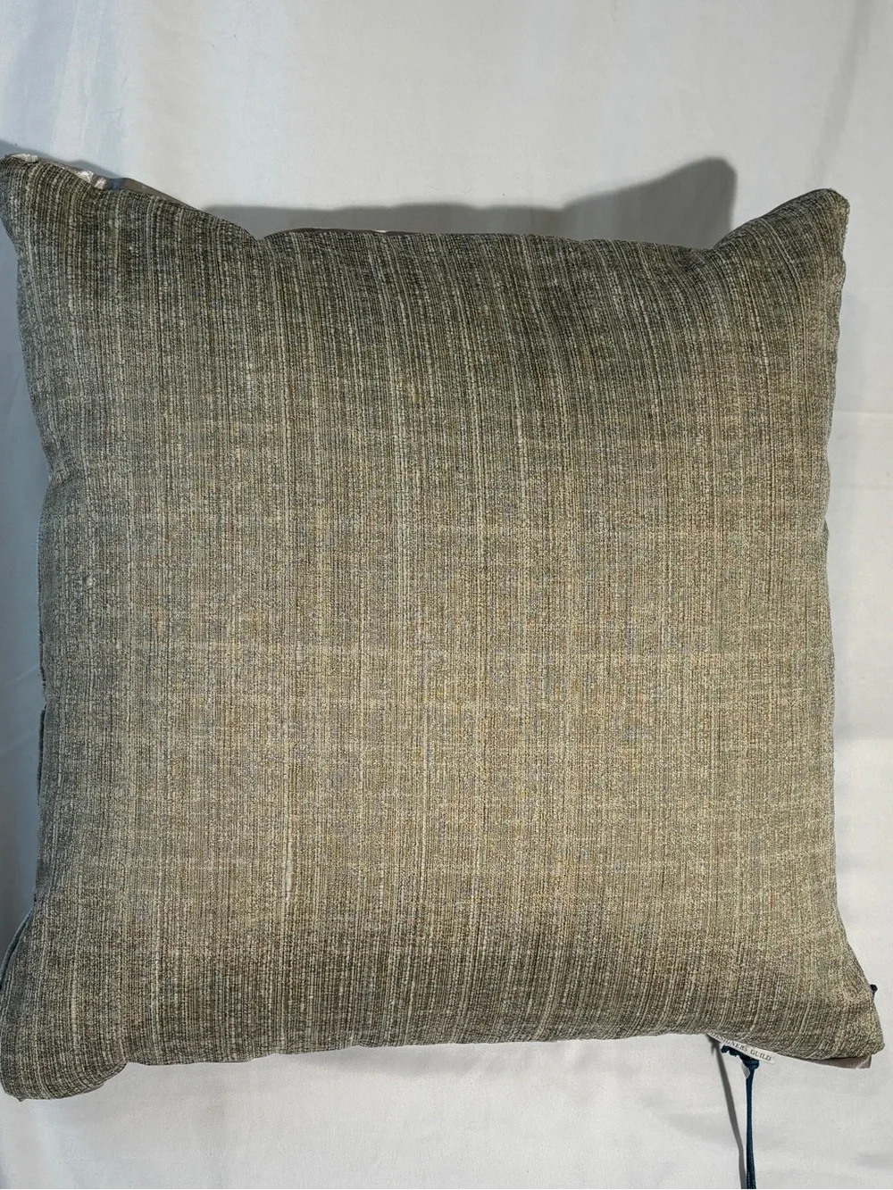 Designers Guild Hexagon Pattern “Manipur” Velvet Accent Pillow in Silver NWT